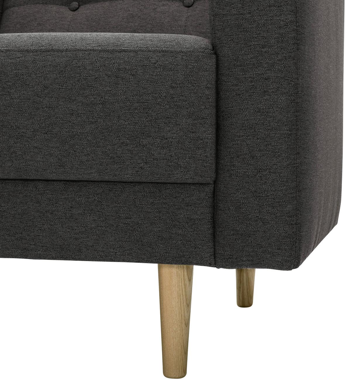 2-Sitzer-Sofa + Schlaffunktion Jasmin mit Armlehnen Anthrazit - Eschefarben/Anthrazit, MODERN, Textil (128/81/83cm) - Max Winzer