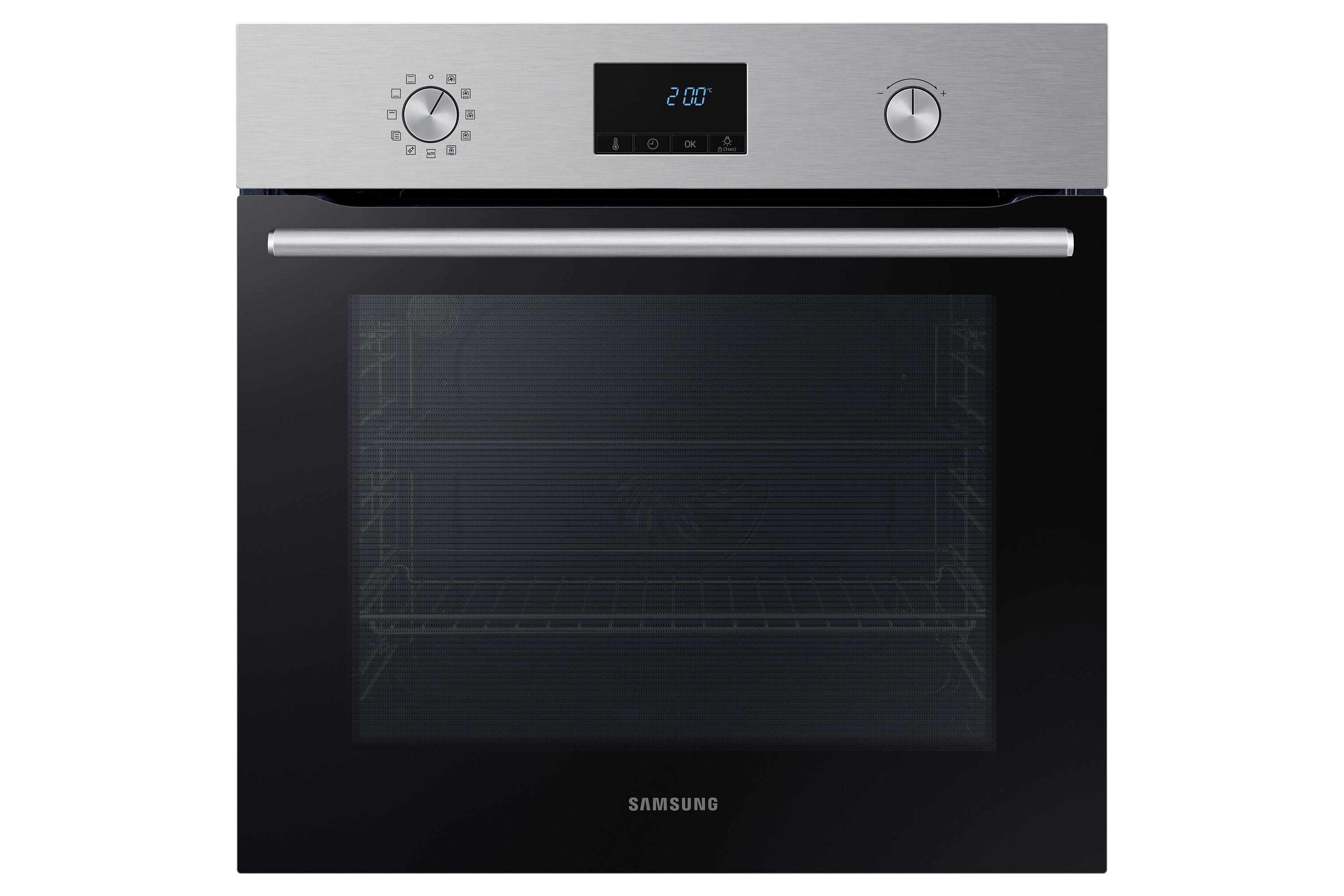 Einbaubackofen Nv68a1170bs/Ol - Silberfarben/Schwarz, Design, Glas/Metall (59,5/59,5/57cm) - Samsung