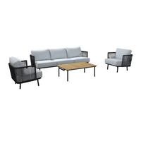 Loungegarnitur Montana - Schwarz, MODERN, Holz/Kunststoff - Beldano