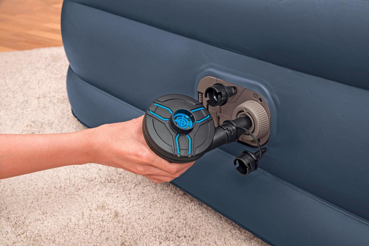 Luftbett Nadine 226x152x82 cm Bis 300kg, inkl. Pumpe - Dunkelblau/Grau, KONVENTIONELL, Kunststoff/Metall - Bestway