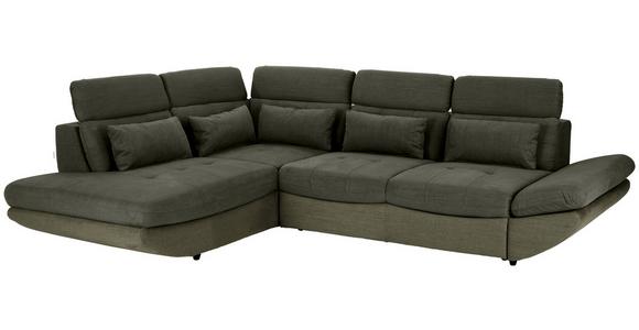 Ecksofa mit Schlaffunktion Park Hell-/Dunkelgrün - Dunkelgrün/Schwarz, MODERN, Textil (233/311cm) - Luca Bessoni