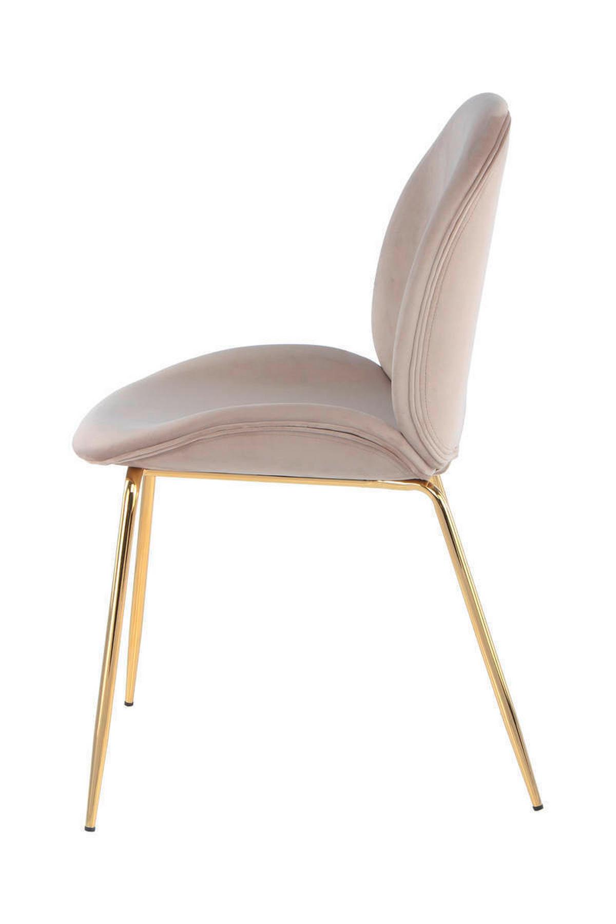 Sada židlí béžová - barvy mosazi/béžová, Moderní, kov/plast (47/90/59cm) - Kayoom