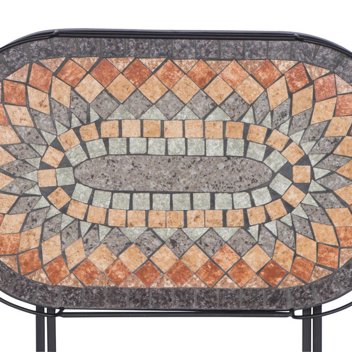 Gartenbeistelltisch 380831 - Multicolor/Schwarz, MODERN, Keramik/Metall (68/41/60cm) - Siena Garden