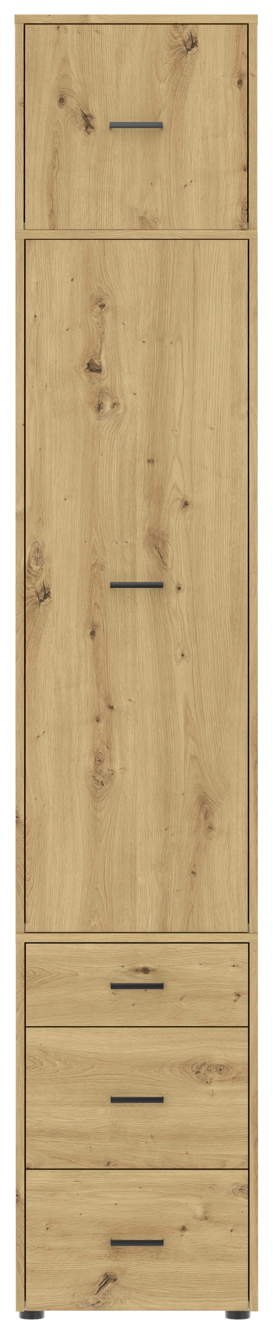 Drehtürenschrank m. Schubladen 45 cm Kivo, Eiche