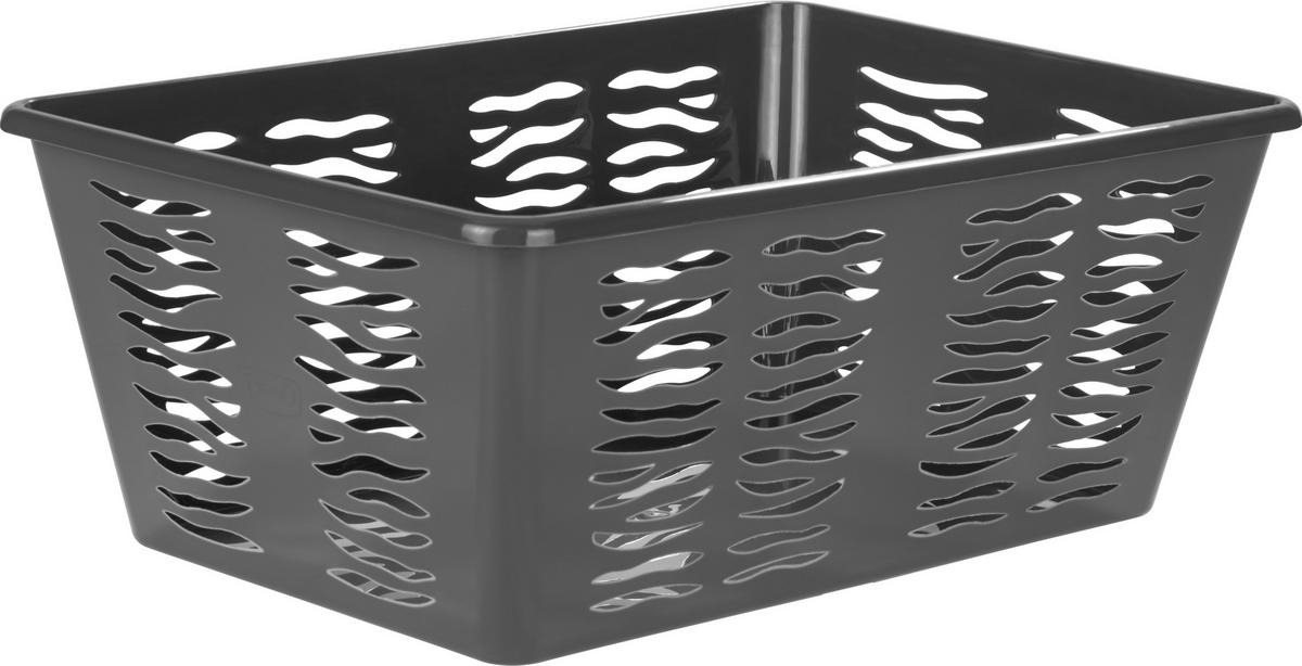 Aufbewahrungskorb L 36x25 cm Kunststoff Weiß oder Anthrazit - Anthrazit/Weiß, KONVENTIONELL, Kunststoff (36,4/25,4/14,5cm) - Homezone