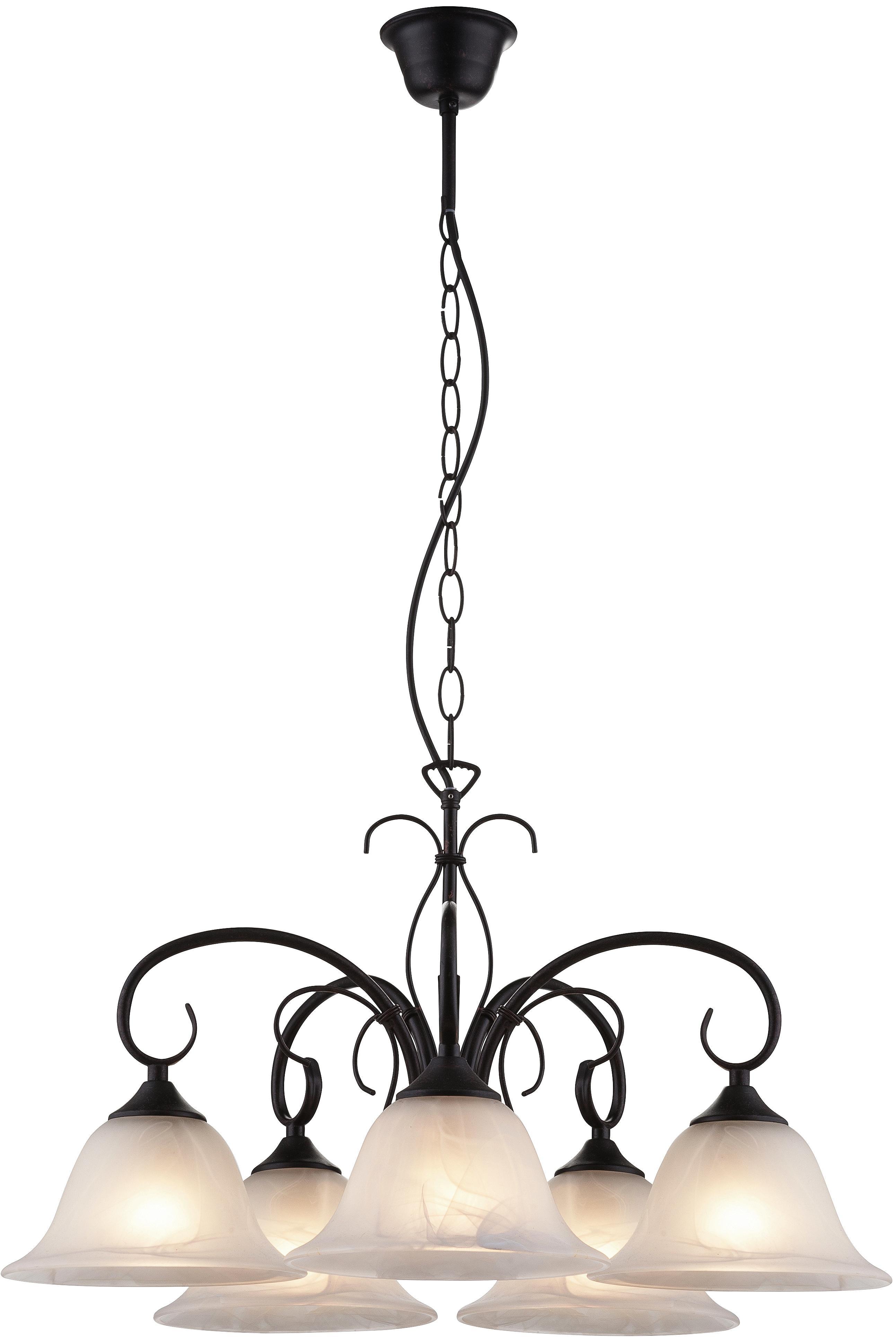 Függőlámpa Olga - Fehér/Rozsdavörös, romantikus/Landhaus, Üveg/Fém (55/115cm) - James Wood