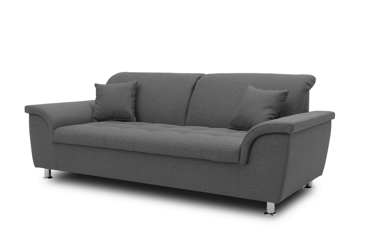 2-sitzer-sofa Franzi Grau Webstoff - Chromfarben/Grau, KONVENTIONELL, Textil (210/81/97cm) - MID.YOU