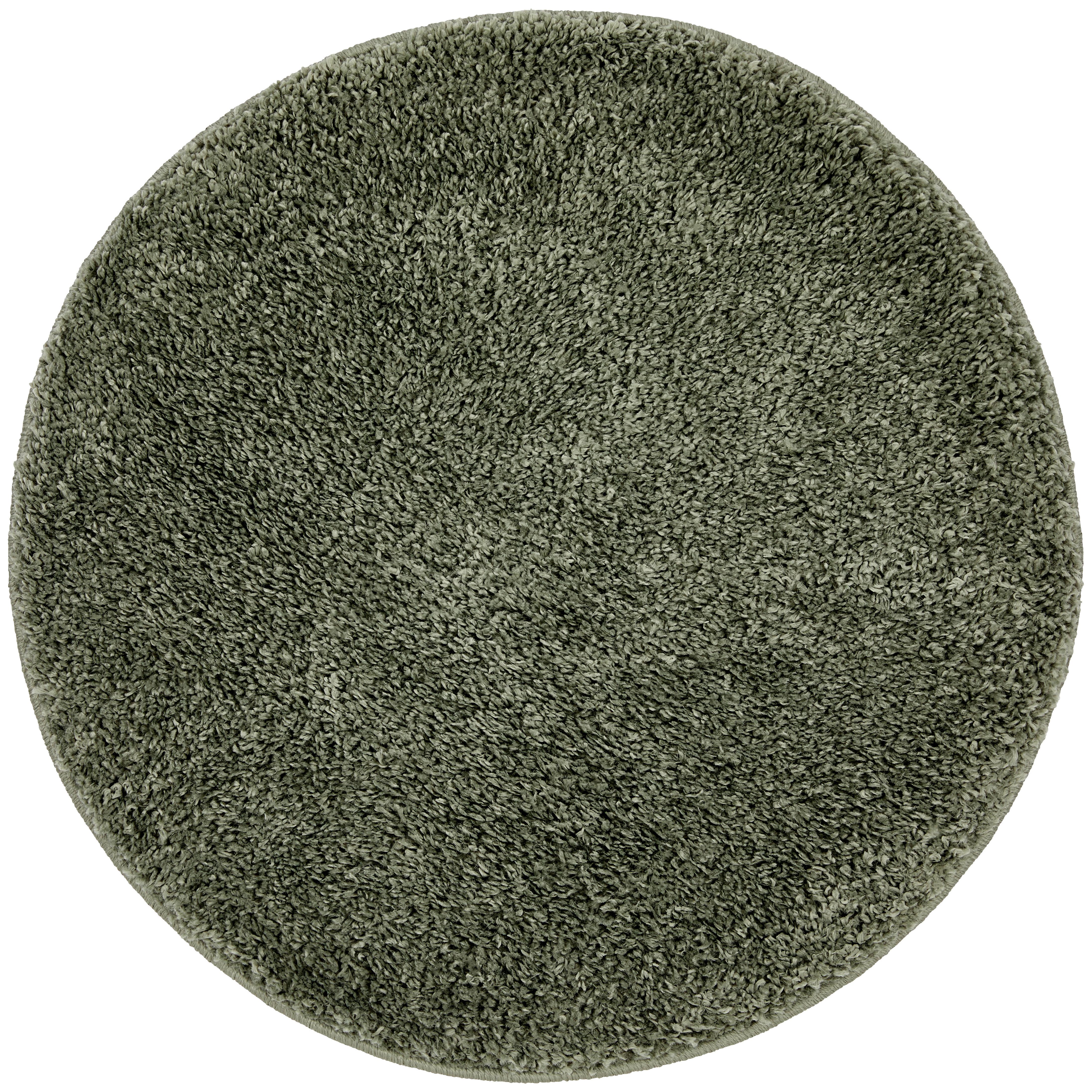 Hochflor Teppich Grün Steve Rund Ø 67 Cm - Grün, Basics, Textil (67cm) - Luca Bessoni