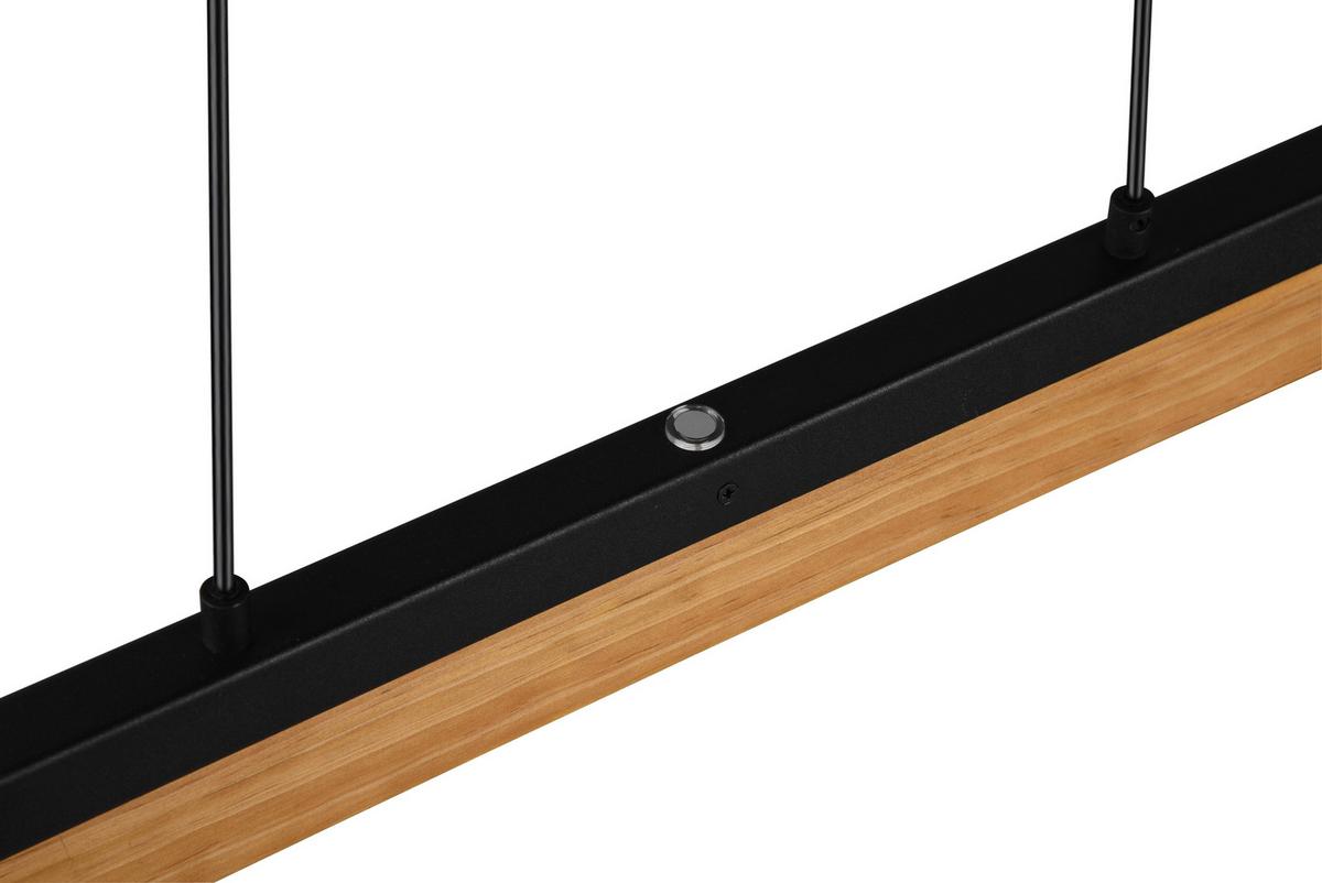 Led-hängeleuchte 341610132 Kerala - Schwarz/Braun, Design, Holz/Metall (90/8,5/150cm) - Trio Leuchten