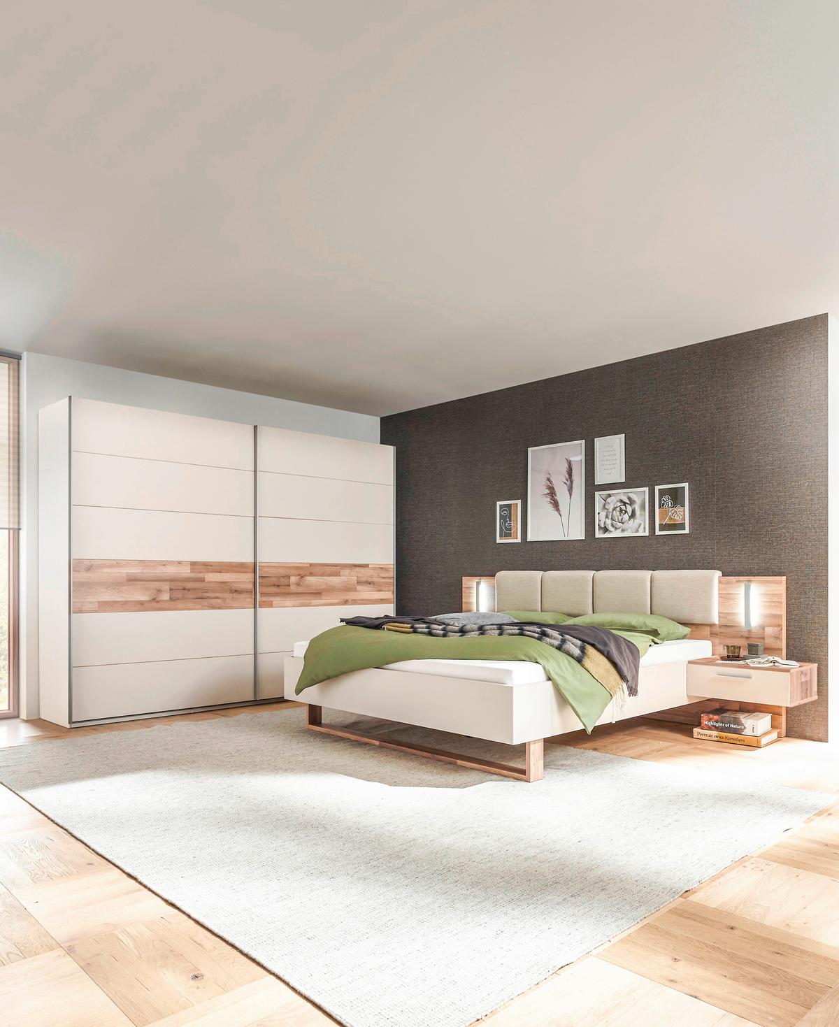 KOMODA CADORE - barvy dubu/černá, Moderní, kompozitní dřevo/plast (120/86,6/38cm)