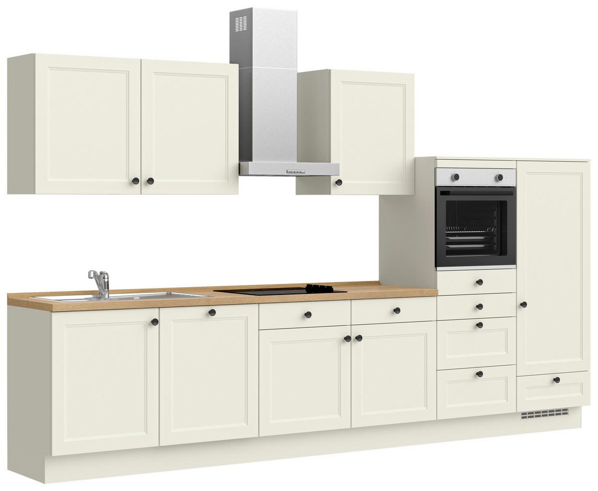 Kuchyňská linka 360 cm, bílá - bílá/barvy dubu, Moderní, kov/kompozitní dřevo (360cm) - Nobilia