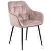 Židle s područkami BROOKE růžová - růžová/černá, Trend, kov/textil (58/83/55cm) - Livetastic