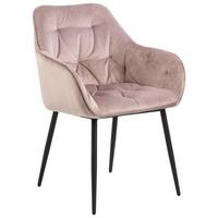Stolička s podrúčkami BROOKE ružová - čierna/ružová, Trend, kov/textil (58/83/55cm) - Livetastic