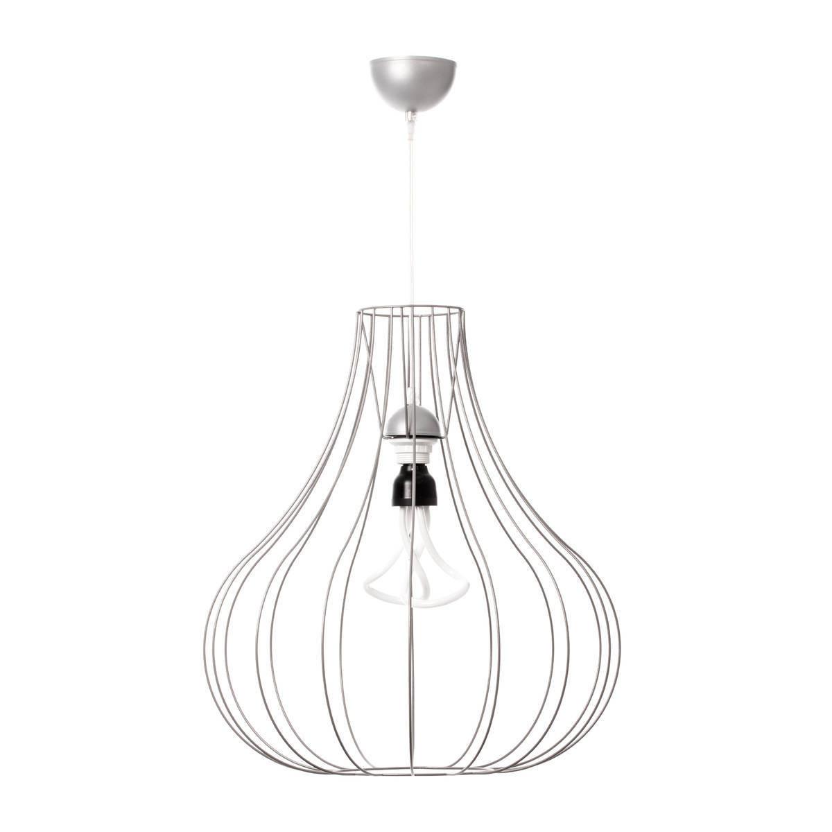 Hängeleuchte Leonie H: 50 cm 1-Flammig - Silberfarben, Trend, Metall (47/50/47cm) - Kayoom