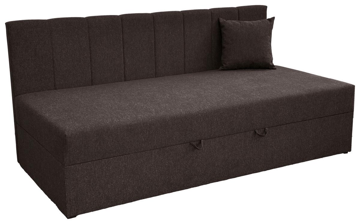 Boxbett Mit Bettkasten Moritz 90x200 Cm Schwarz - Schwarz, Basics, Holzwerkstoff/Textil (90/200cm) - P & B