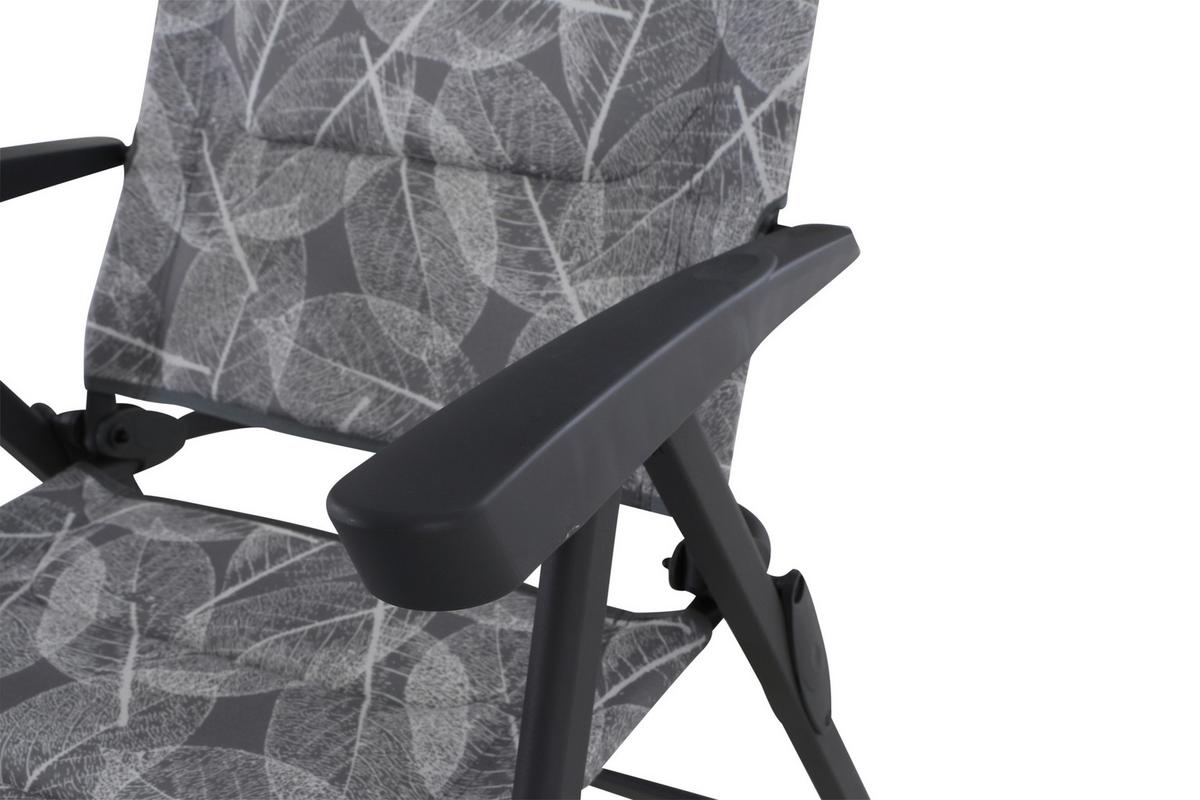 Campingsessel Klappbar Mit Armlehnen + Kopfpolster - Anthrazit/Grau, KONVENTIONELL, Textil/Metall (61/121/68cm) - Siena Garden