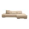 Rohová sedačka SANFINO, pravá, sivohnedá / béžová - chrómová/taupe, Konventionell, kov/drevo (305/79-96/199cm) - Premium Living
