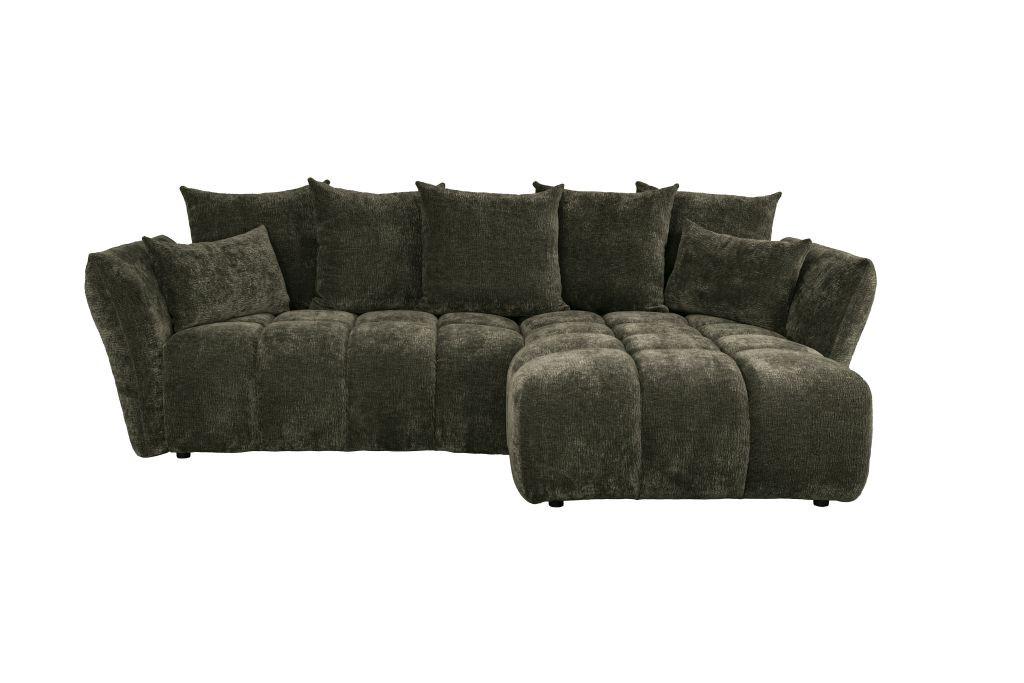 Univerzální sedačka CAMMELLIO, zelená žinylka, 7 polštářů - černá/zelená, Moderní, textil (296/189cm) - Mömax