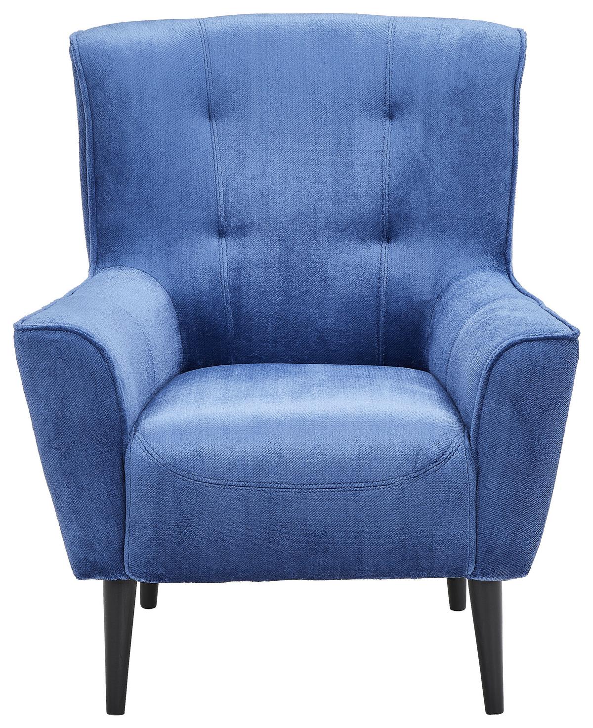 Sessel Meggy, Blau B: 77 cm - Blau/Schwarz, Design, Textil (77/93/80cm) - MID.YOU