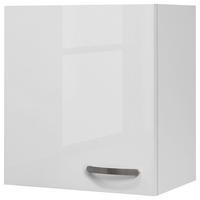 Küchenoberschrank Alba B: 50 Cm Weiß 1 Drehtür - Weiß Hochglanz/Weiß, MODERN, Holzwerkstoff (50/54,8/32cm)