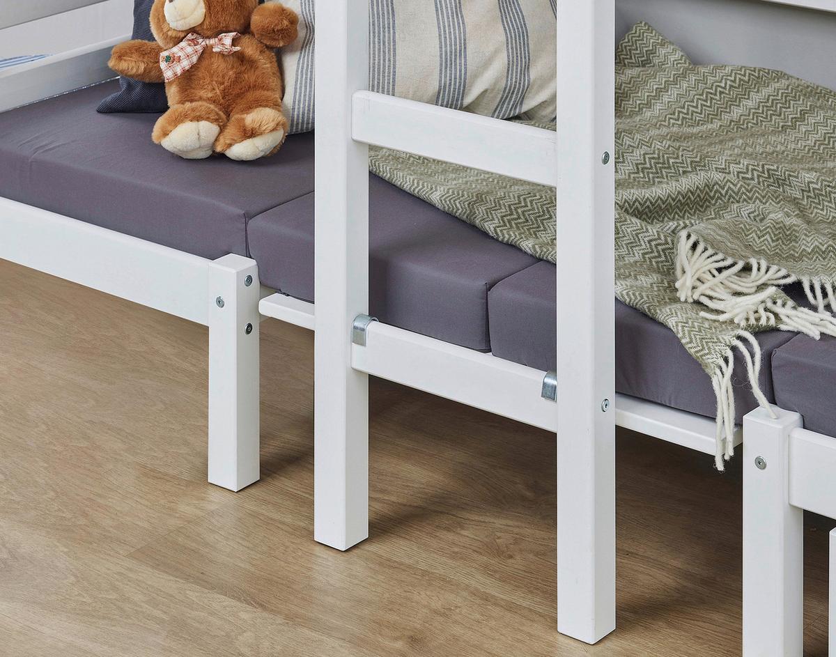 Etagenbett Eco Dream Jumbo Weiß, Lf: Ca. 90x200 Cm - Weiß, MODERN, Holz (90/200cm) - MID.YOU