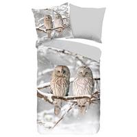 Wendebettwäsche Febe Grau 155x220 cm - Hellgrau/Grau, Natur, Textil (155/220cm)