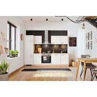 Kuchynský blok LEXA vrát.5 spotrebičov,šírka 280cm - biela/farba ušľachtilej ocele, Modern, kompozitné drevo/plast (280/200/60cm) - Based