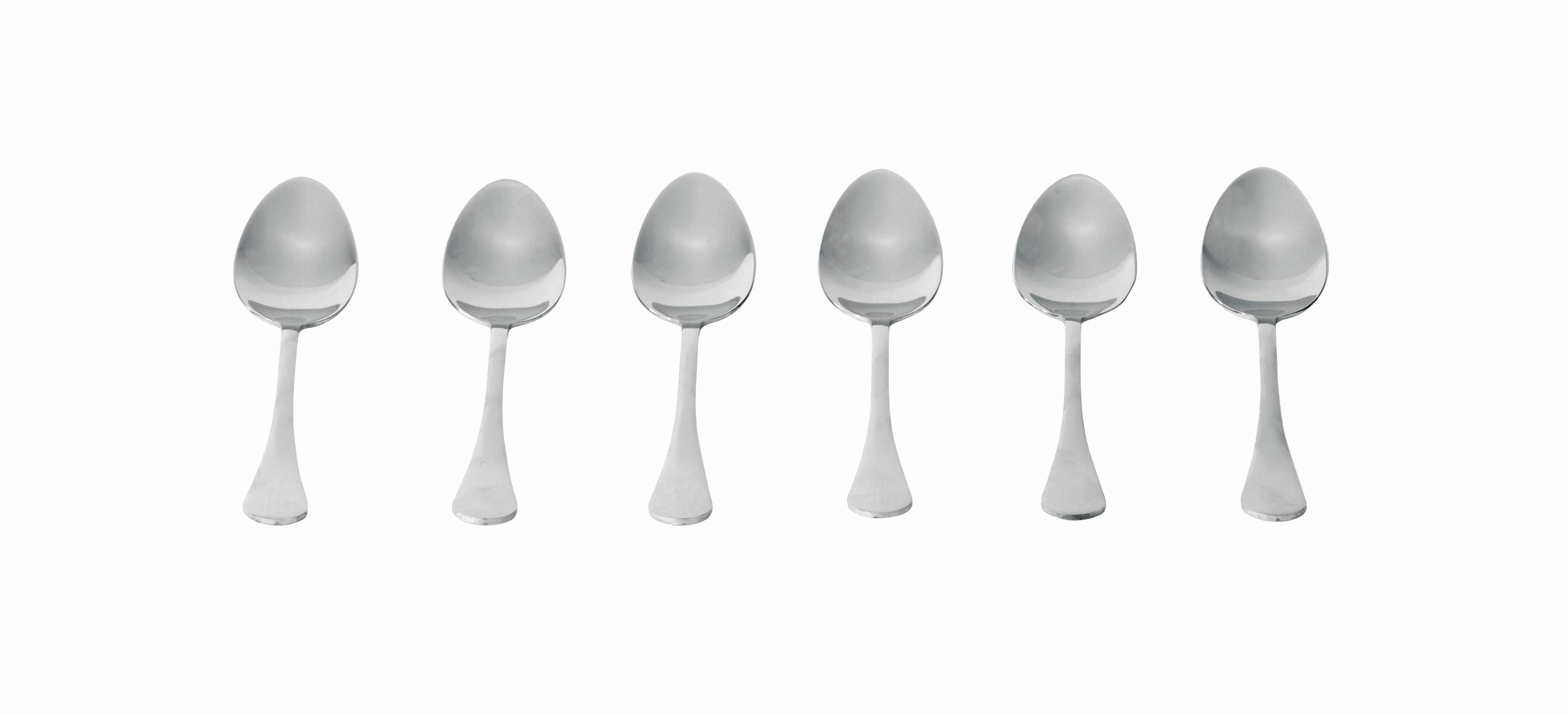Kávéskanál 6db-os Angela - nemesacélszínű, Konventionell, fém (14cm) - Luca Bessoni
