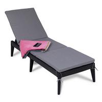 Sonnenliege Sirolo Kunststoff, Verstellbar - Anthrazit, Basics, Kunststoff (186/60/32,5cm)