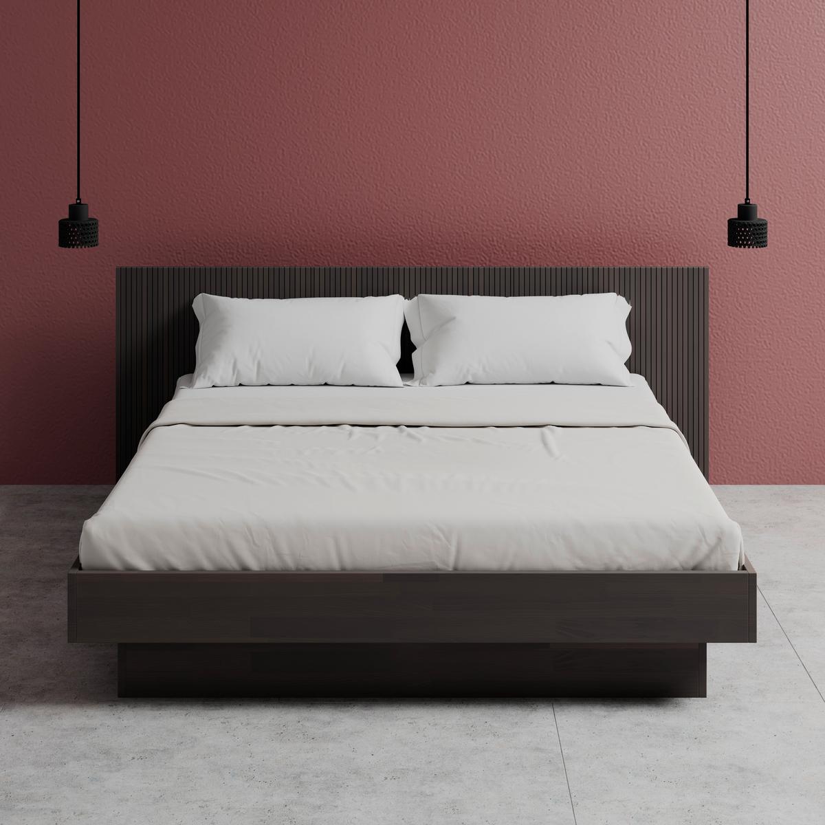 Dřevěná postel DUNA 180×200 cm, dřevo, tmavě hnědá - tmavě hnědá, Moderní, dřevo (180/200cm) - Bessagi Home