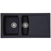 Spüle Respekta Boston Kunststein Bxt: 100x50 cm - Schwarz, Trend, Glas/Kunststoff (100/20/50cm) - Respekta