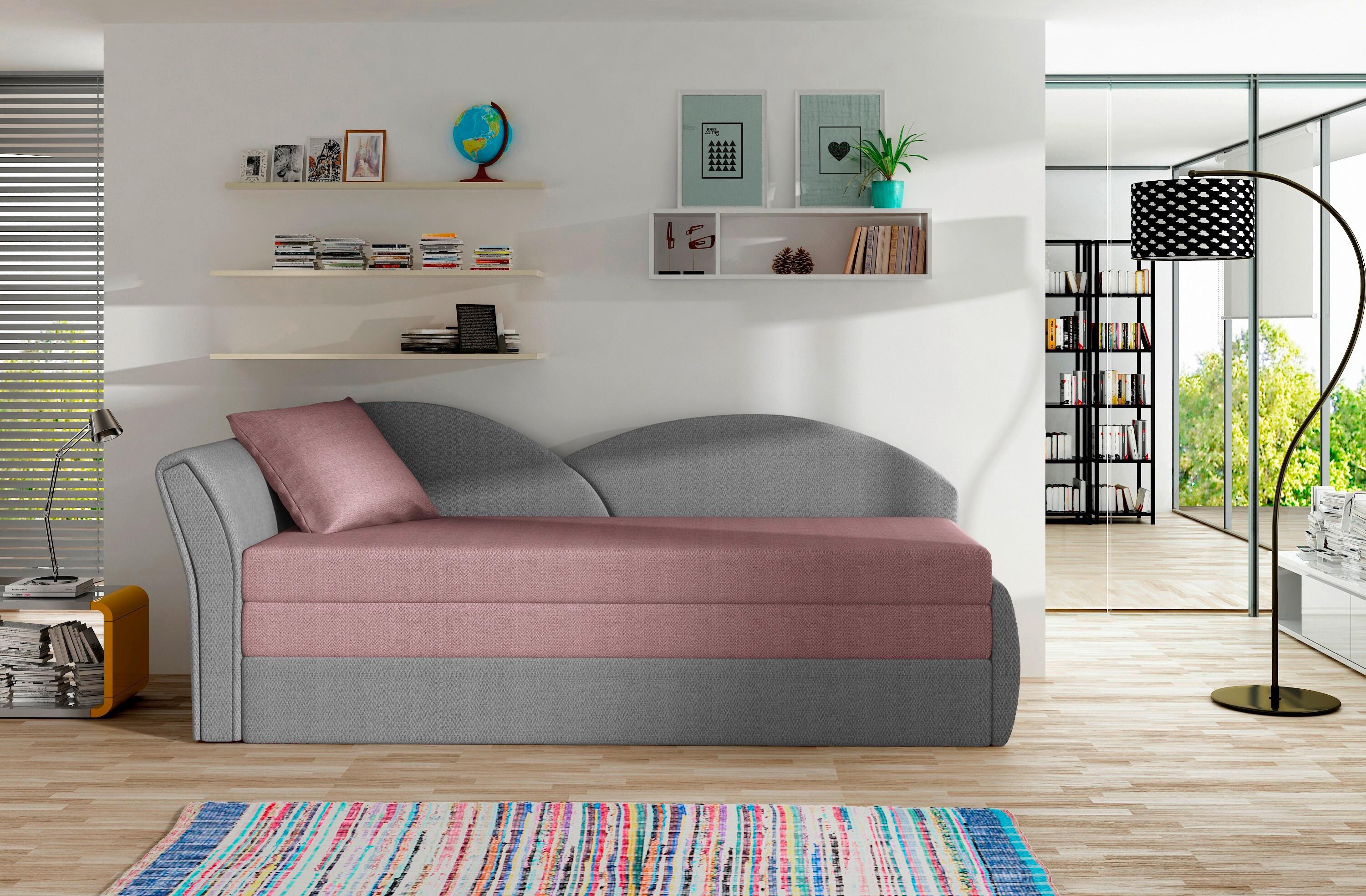 Récamiere Rosa, Hellgrau, S: 80x218 cm - Erlefarben/Hellgrau, Design, Textil (80/218cm) - MID.YOU