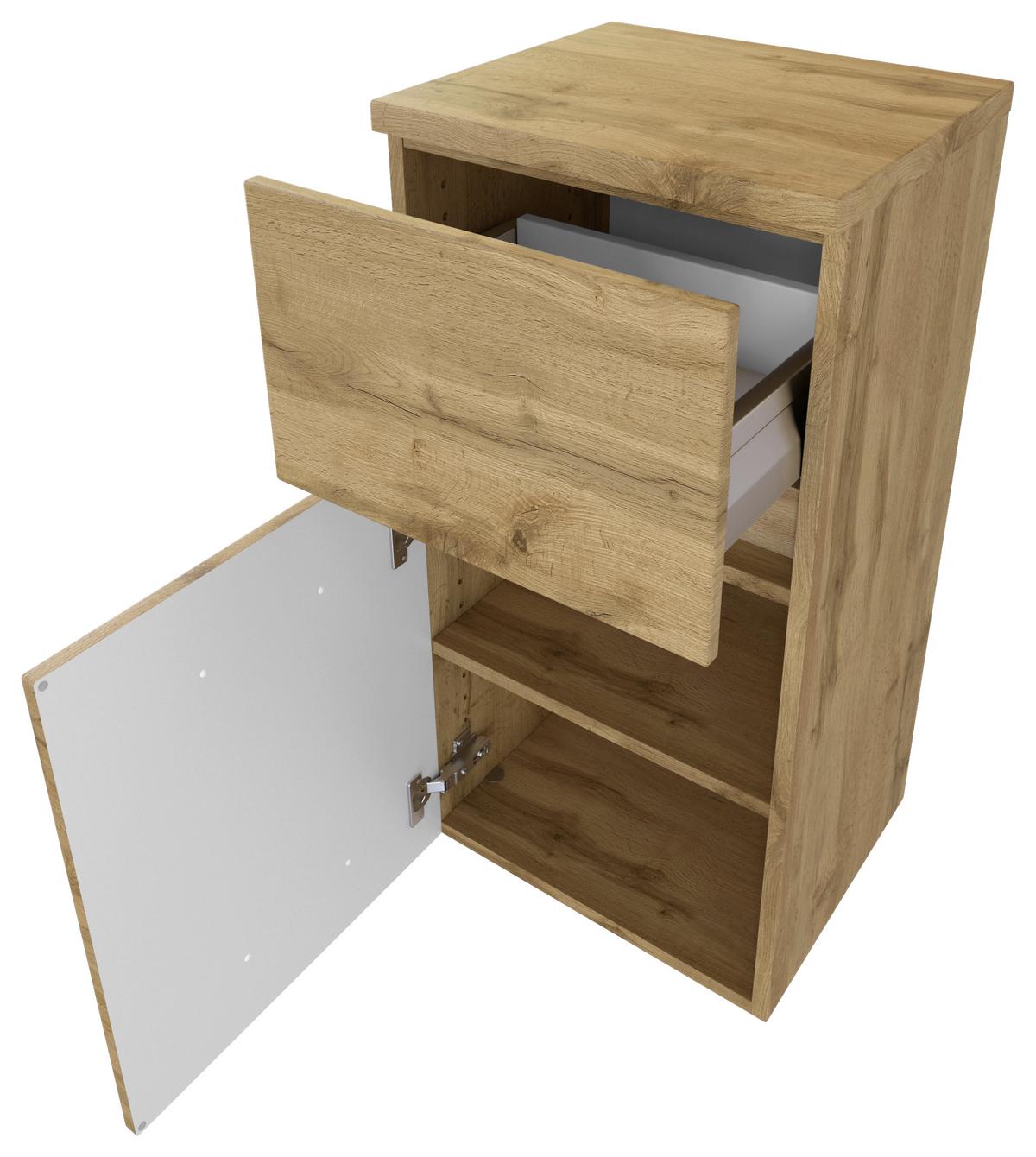 Unterschrank Pienza B: 40 cm Eiche Wotan Dekor - Silberfarben/Eiche Wotan, MODERN, Holzwerkstoff (40/81,5/35cm) - Held