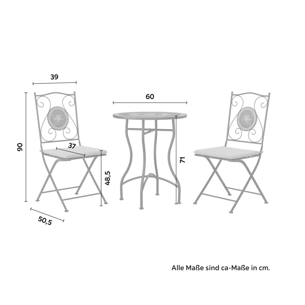 SADA NA BALKON DUBROVNIK - černá/zelená, Romantický / Rustikální, kov/textil (60/71/60cm) - Mömax