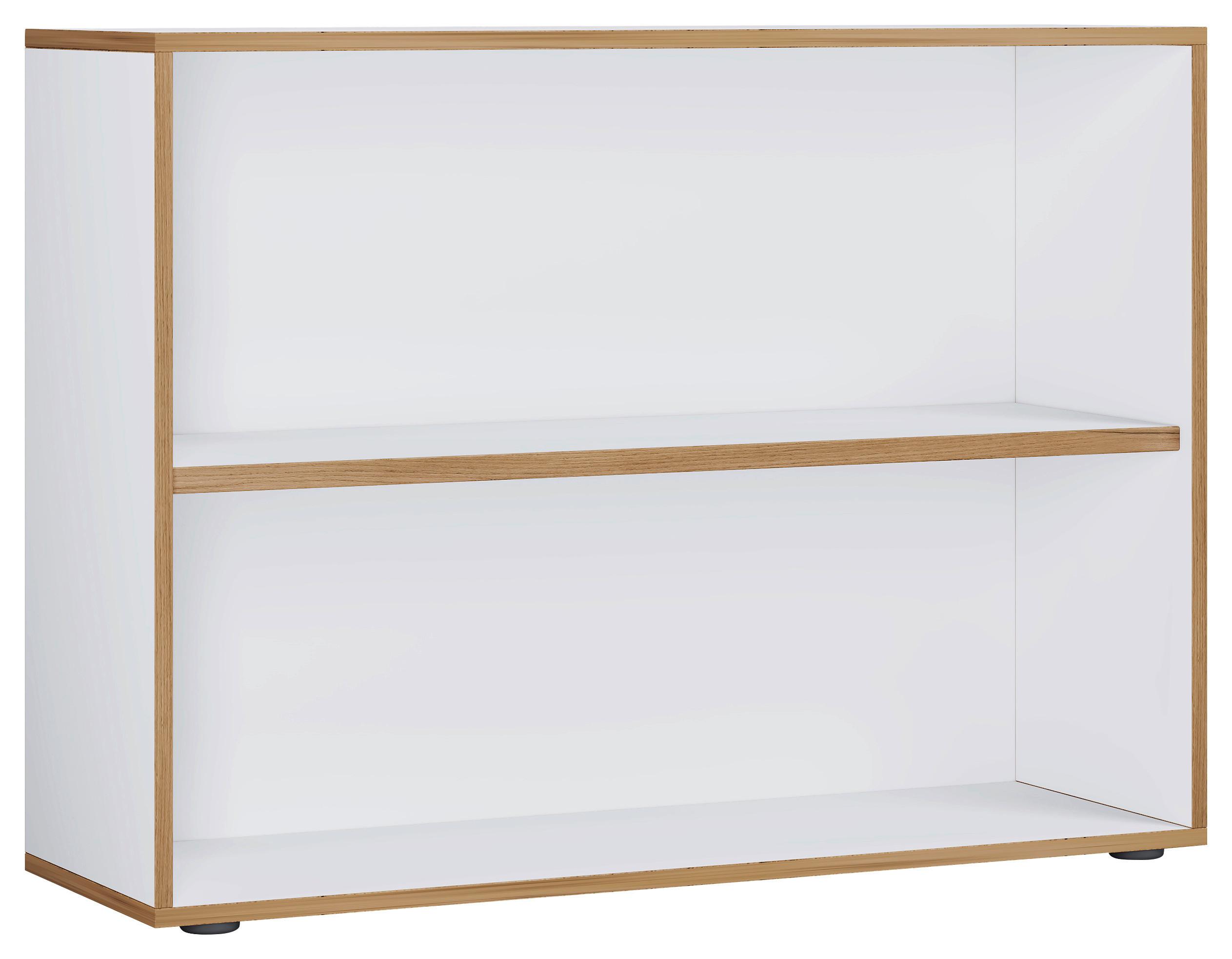 Regal Salia Weiß, Honigeiche B: 100 cm - Honigeiche/Schwarz, Design, Holzwerkstoff (100/74/33cm) - MID.YOU