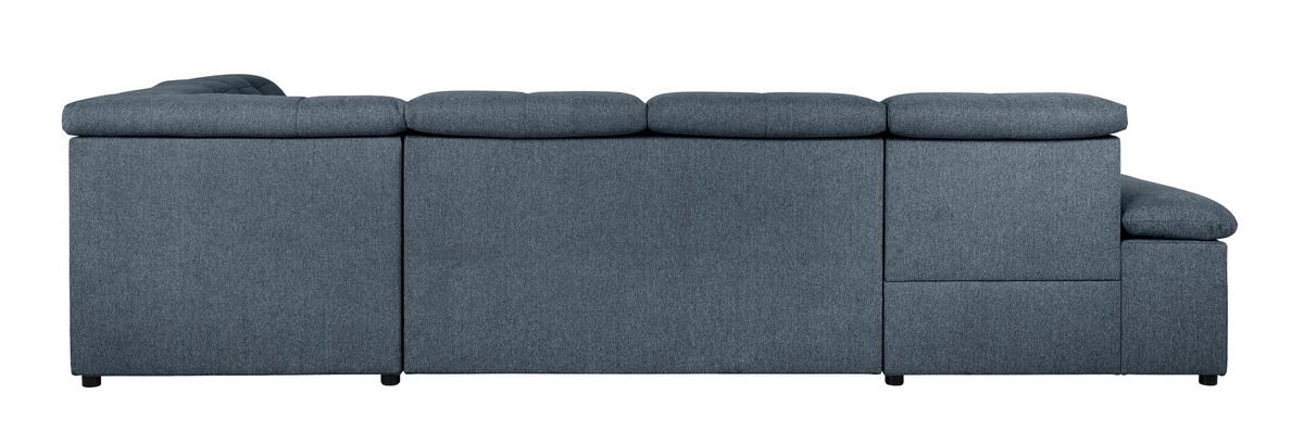 Wohnlandschaft Dunkelblau U: 173x328x215 cm - Dunkelblau/Grau, Design, Textil (173/328/215cm) - MID.YOU