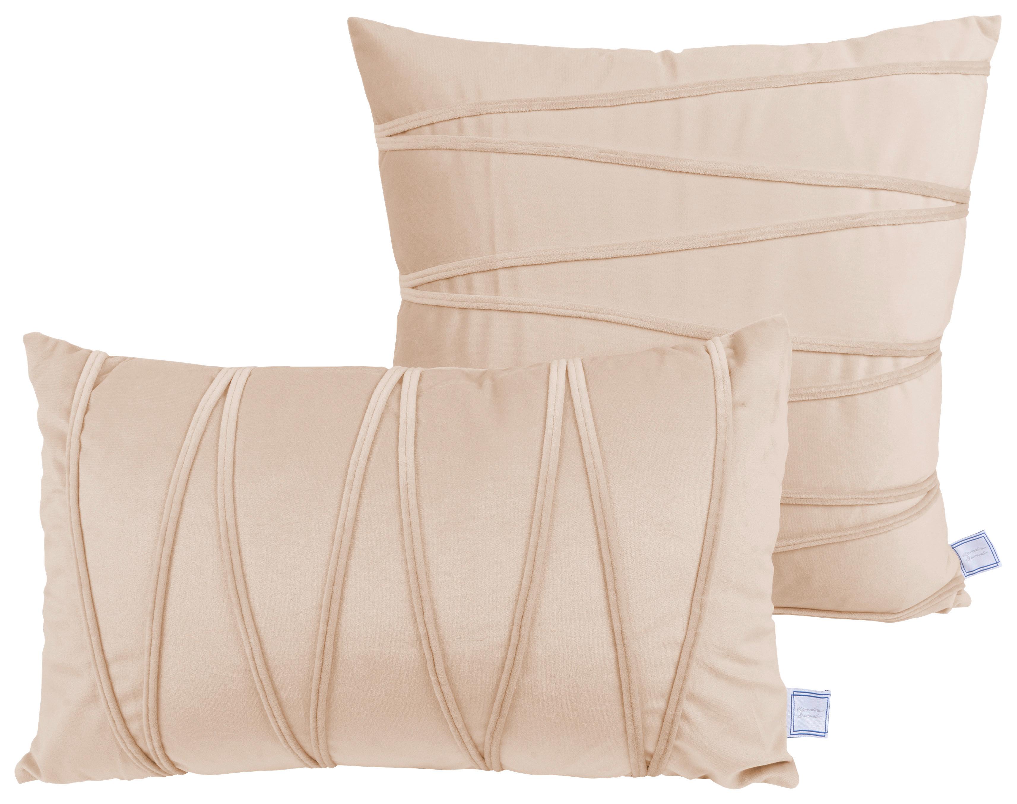 Zierkissen Paulina 30/45x50/45 Cm Polyester Champagner + Zipp - Champagner, KONVENTIONELL, Textil (30x45/50x45cm)