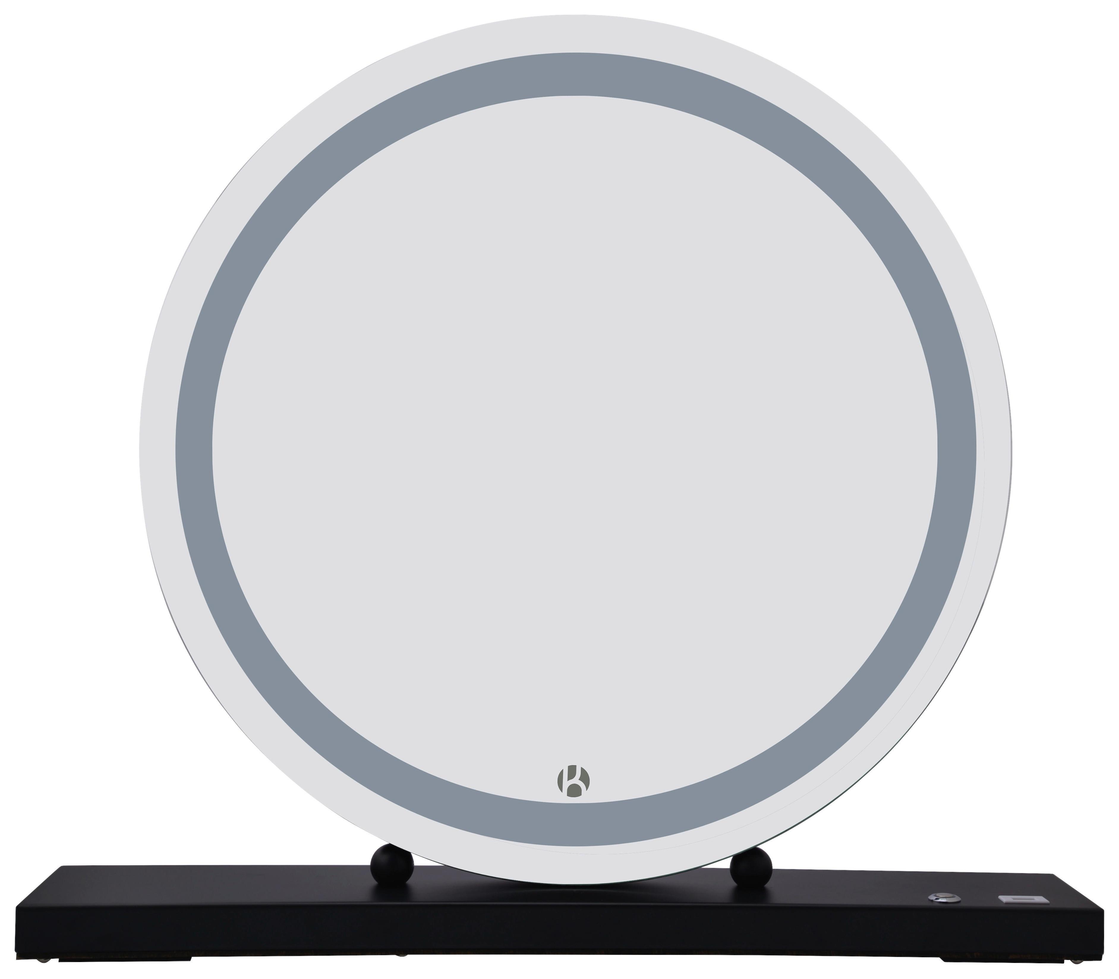 Wandspiegel Led Schwarz B: 53 cm - Schwarz, Basics, Glas/Holzwerkstoff (53/10/60cm) - Kayoom