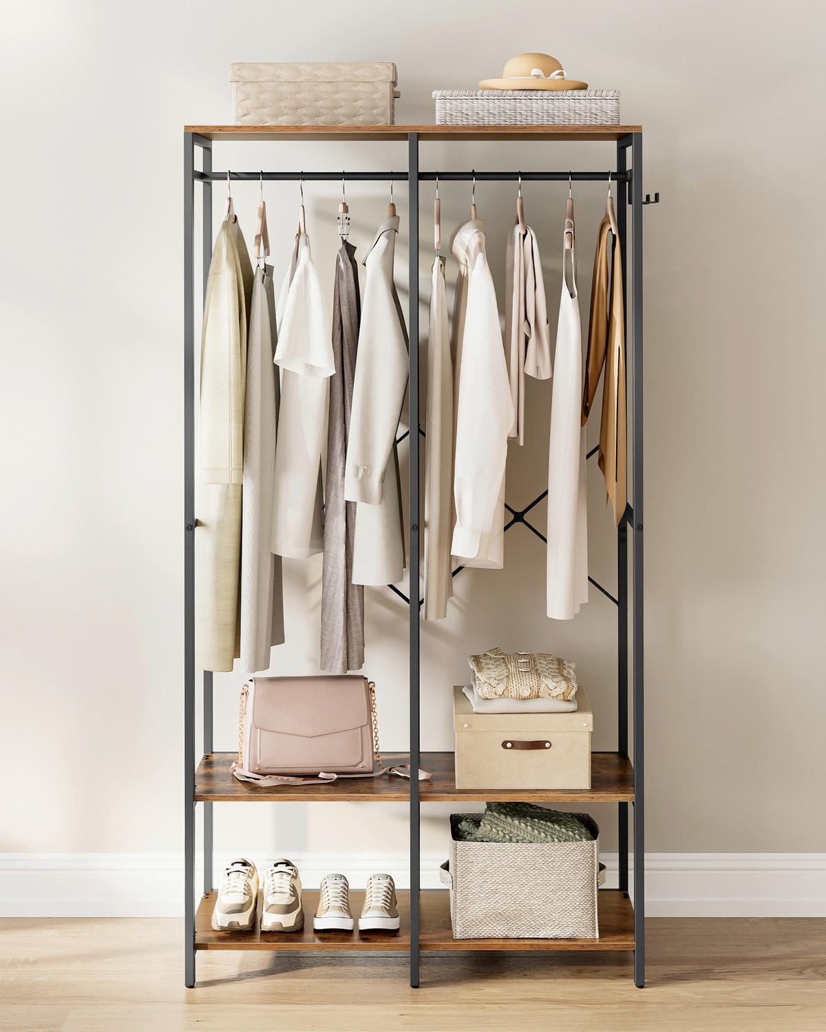 Kleiderschrank Schwarz B: 94,5 cm - Schwarz, Basics, Holzwerkstoff/Metall (94,5/180/40cm)