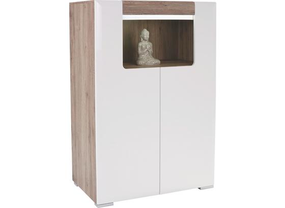 Komoda Highboard Toronto - farby dubu/biela, Moderný, drevený materiál (100/146/42,2cm) - Ombra Komoda Highboard Toronto - farby dubu/biela, Moderný, drevený materiál (100/146/42,2cm) - Ombra