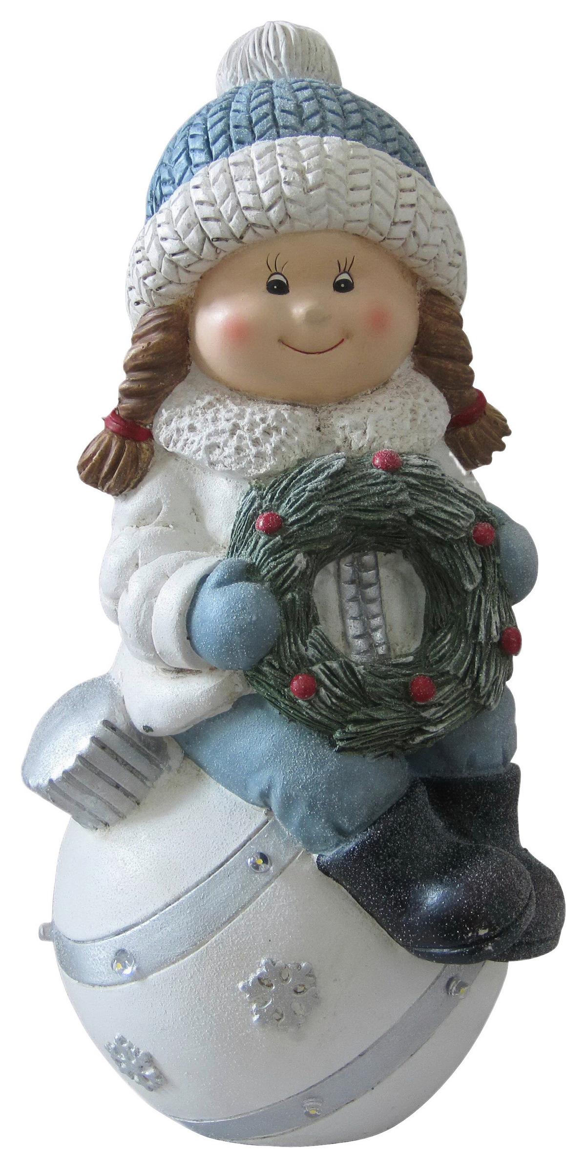 Dekofigur Kind Erika - Rot/Braun, KONVENTIONELL, Kunststoff (24/24,5/50cm) - Luca Bessoni