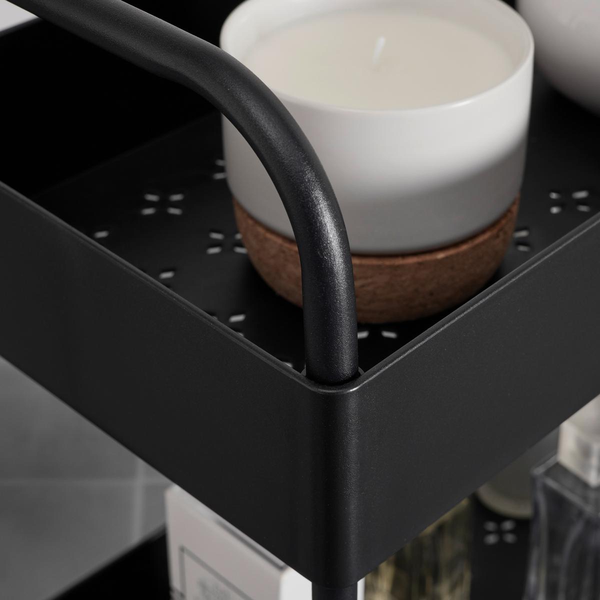 Regál na kolieskach SANDRO čierny - čierna, Modern, kov/plast (40/72/22cm) - P & B