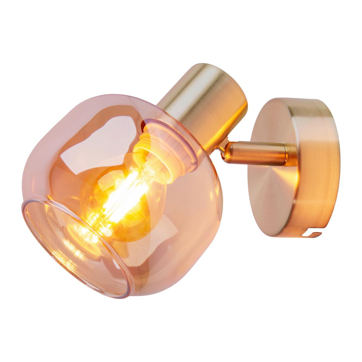 Wandstrahler Libby - Messingfarben, Design, Glas/Metall (16cm) - Näve