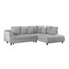 Ecksofa Mendoza - Silberfarben/Schwarz, Design, Textil (309/197cm) - Ondega