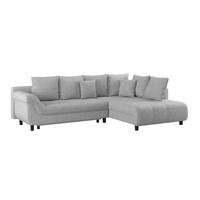 Ecksofa Mendoza - Silberfarben/Schwarz, Design, Textil (309/197cm) - Ondega