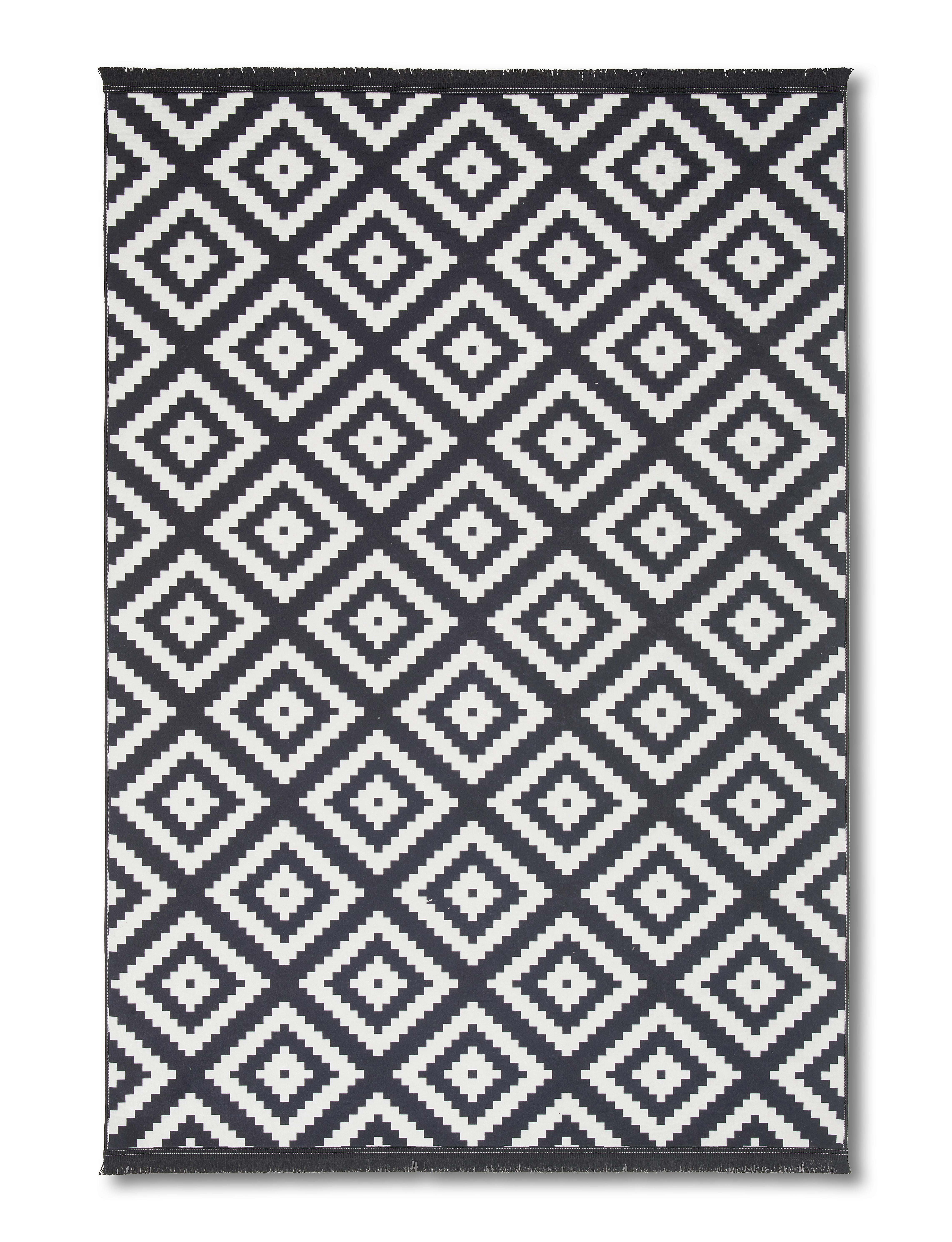 Webteppich Schwarz/Weiß Penny 80x150 cm - Schwarz/Weiß, Basics, Textil (80/150cm) - Luca Bessoni
