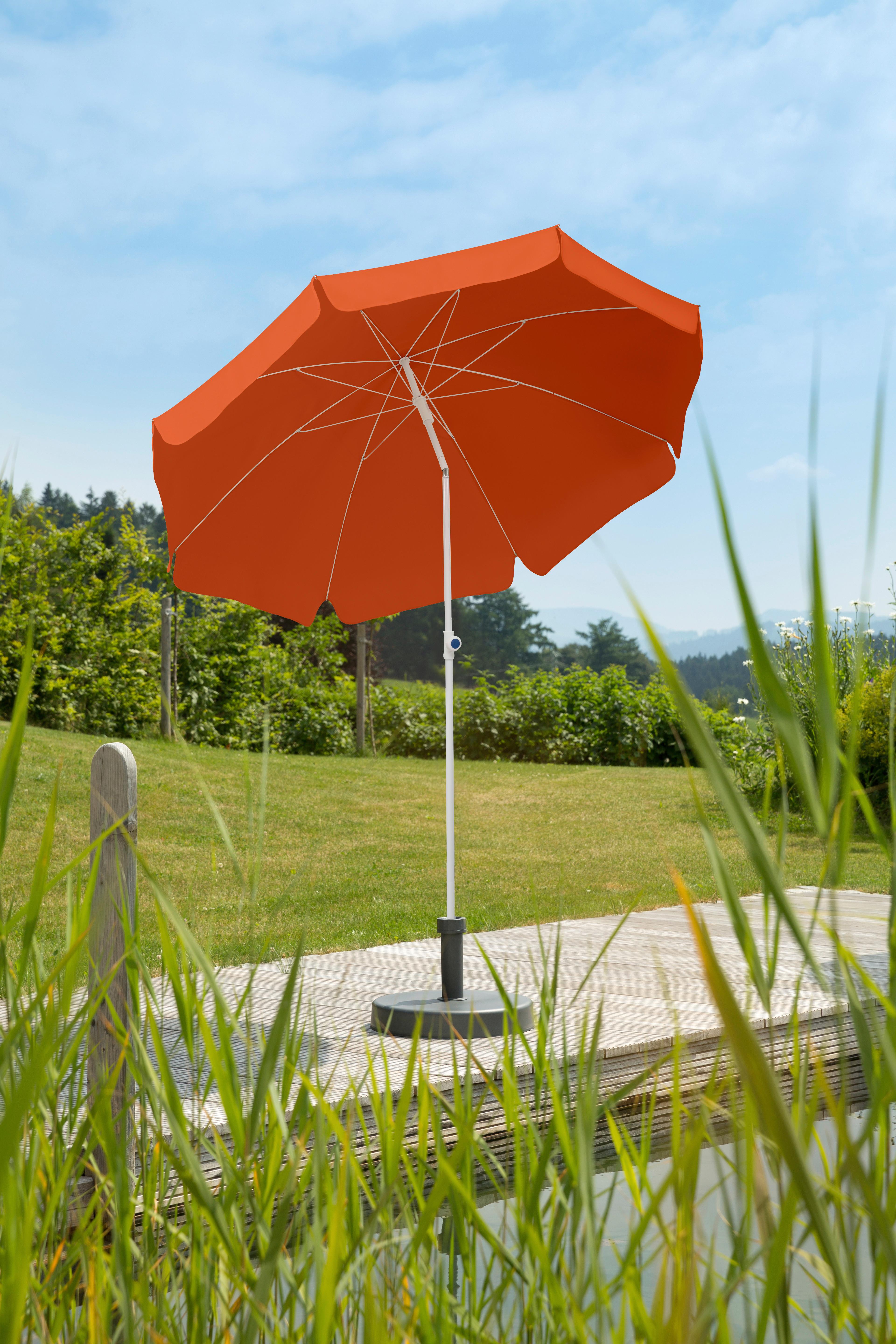 Sonnenschirm Ibiza Bxhxt: 200x215x200 Cm Terracotta - Terracotta/Weiß, Basics, Textil/Metall (200/215/200cm) - Schneider