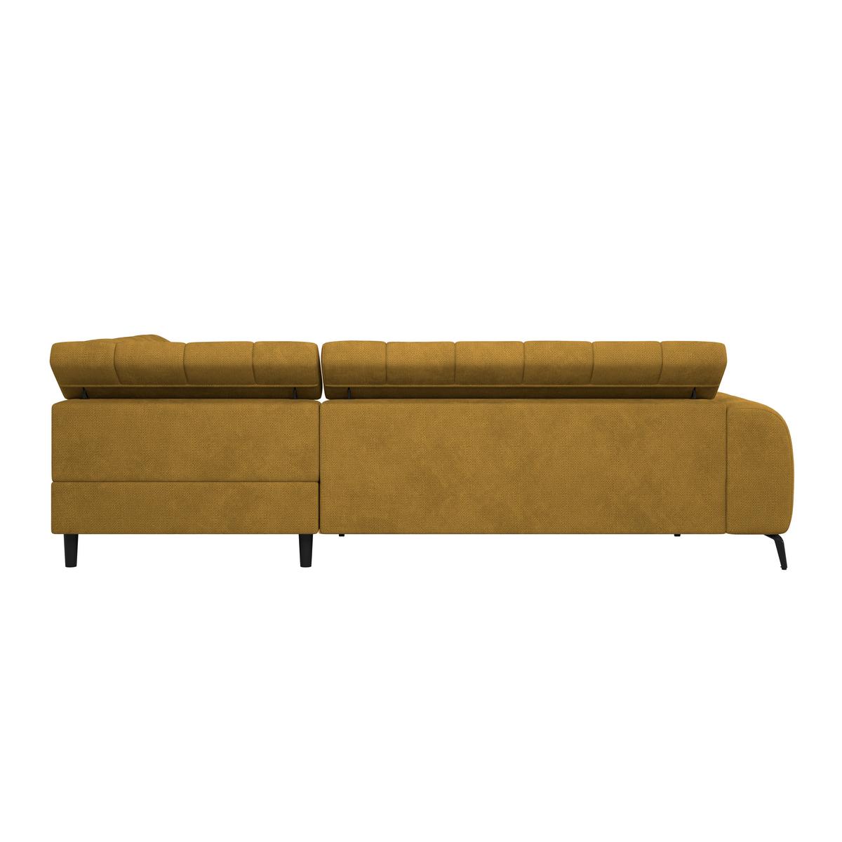 Ecksofa Volf rechts new terracotta, S: 261x203 cm - Terracotta/Schwarz, Trend, Kunststoff/Textil (261/203cm)