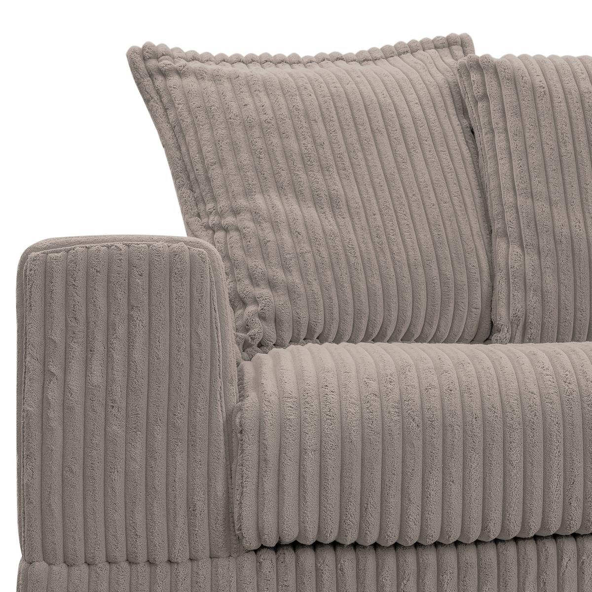 Ecksofa Funny - Taupe/Schwarz, Design, Textil (285/195cm) - MID.YOU