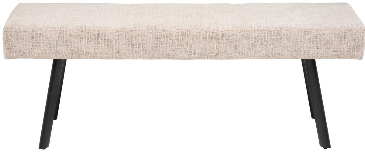 Sitzbank Paros Ohne Lehne Beige, B: 140 Cm - Beige/Schwarz, KONVENTIONELL, Textil (140/49/47cm) - MID.YOU